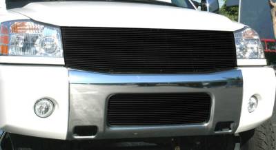 T-REX Grilles - 2004-2014 Nissan Titan and Armada Billet Grille Insert - 1 Pc Replaces Grille Shell 22 Bars - All Black - Pt # 20780B
