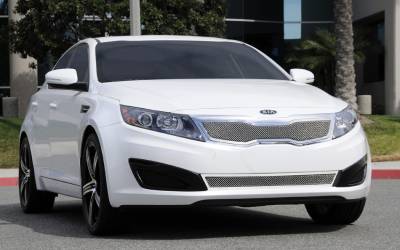 T-REX Grilles - 2011-2013 Kia Optima Upper Class Series Mesh Grille, Polished, 1 Pc, Overlay - Part # 54320