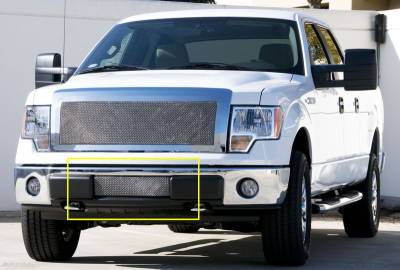 T-REX Grilles - 2009-2014 F-150 Upper Class Series Mesh Bumper Grille, Polished, 1 Pc, Bolt-On - Part # 55569