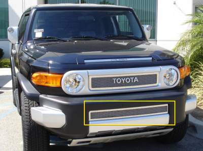 T-REX Grilles - 2007-2013 Toyota FJ Cruiser Upper Class Series Mesh Bumper Grille, Polished, 1 Pc, Overlay - Part # 55932