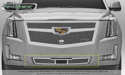T-REX Grilles - 2015-2020 Escalade Upper Class Series Mesh Bumper Grille, Chrome, 1 Pc, Replacement, Fits Vehicles with Adaptive Cruise Control - Part # 57189