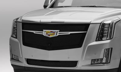 T-REX Grilles - 2015-2020 Escalade Upper Class Series Mesh Grille, Black with Brushed Center Trim Piece, 1 Pc, Replacement, Fits Vehicles with Camera - Part # 51189