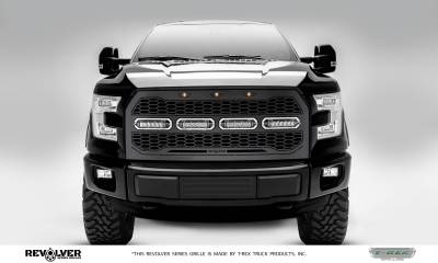 T-REX Grilles - 2015-2017 F-150 Revolver Grille, Black, 1 Pc, Replacement with (4) 6 LEDs, Does Not Fit Vehicles with Camera - Part # 6515731