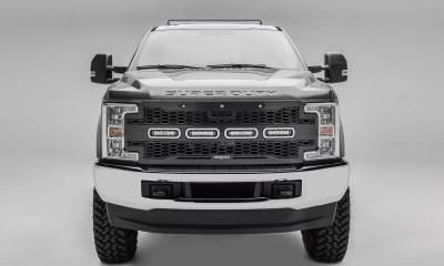 T-REX Grilles - 2017-2019 Super Duty Revolver Grille, Black, 1 Pc, Replacement with (4) 6 LEDs, Fits Vehicles with Camera - Part # 6515631