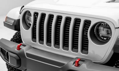 T-REX Grilles - 2018-2023 Jeep Gladiator, JL Round Billet Grille, Black, 1 Pc, Insert, without Forward Facing Camera - Part # 6204941