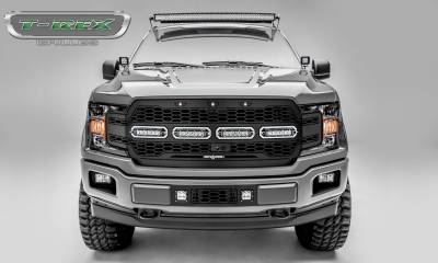 T-REX Grilles - 2018-2020 F-150 Revolver Grille, Black, 1 Pc, Replacement with (4) 6 Inch LEDs, Fits Vehicles with Camera - Part # 6515791