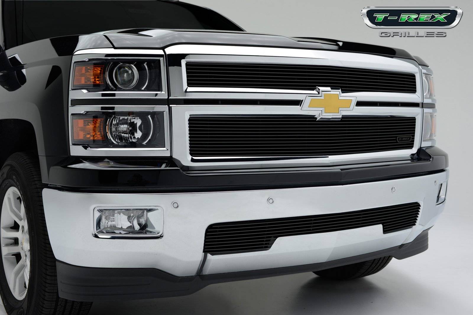 Chevrolet Silverado Billet Grille Overlay/Bolt On - 2 Pc. All Black ...