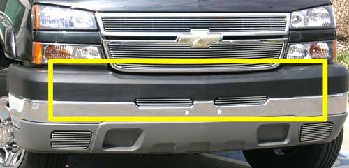 Chev Billet Bumper Grille Top Pad Insert, Polished, 2 Pc, Bolt-On