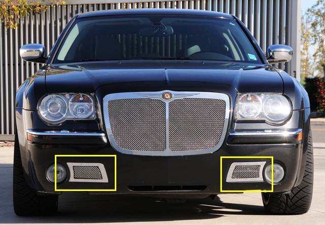 2005-2010 Chrysler 300C, SRT Upper Class Series Mesh Bumper Grille,  Polished, 2 Pc, Overlay - Part # 55471