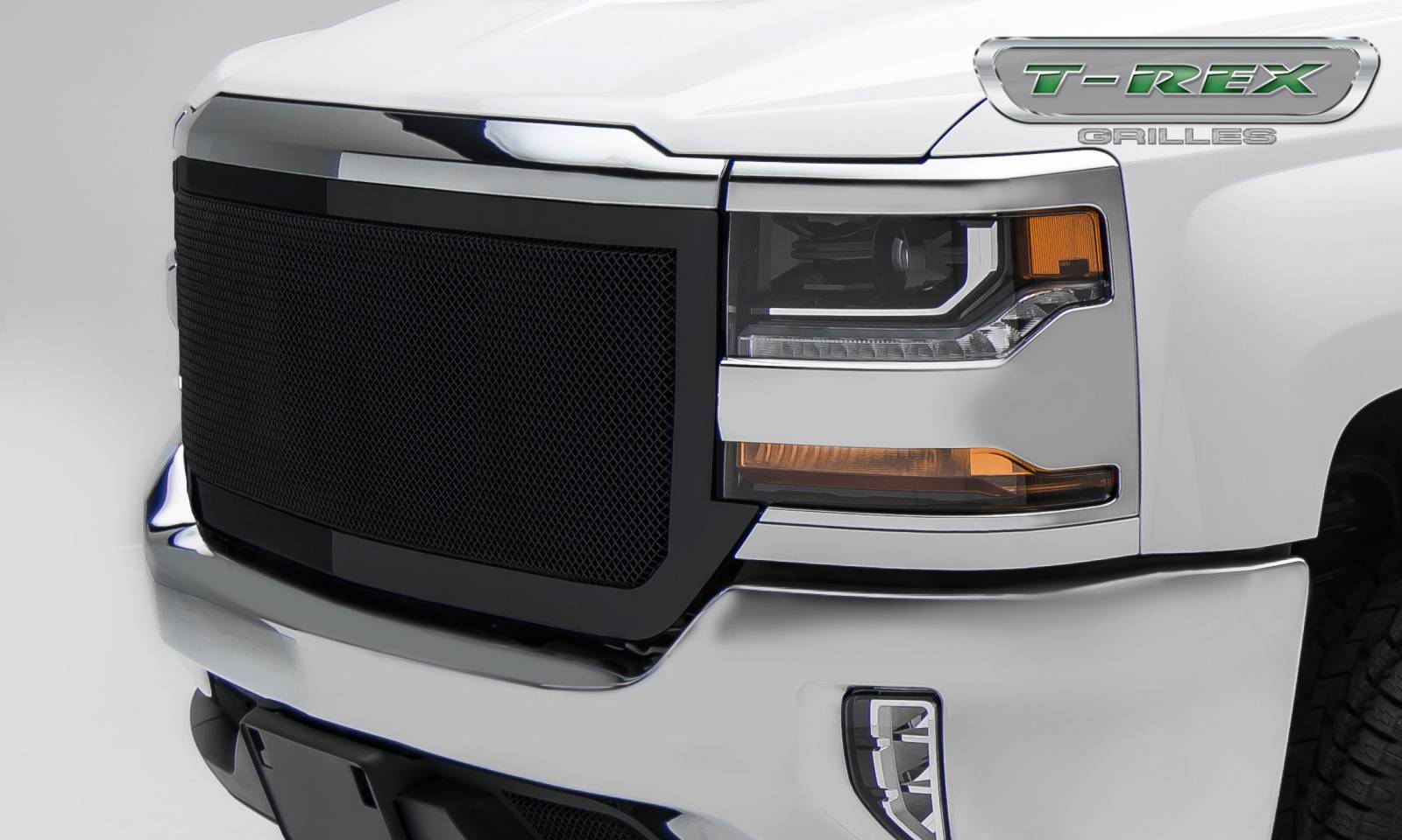 Chevrolet Silverado 1500 Upper Class Mesh Grille, Black Powder Coated ...