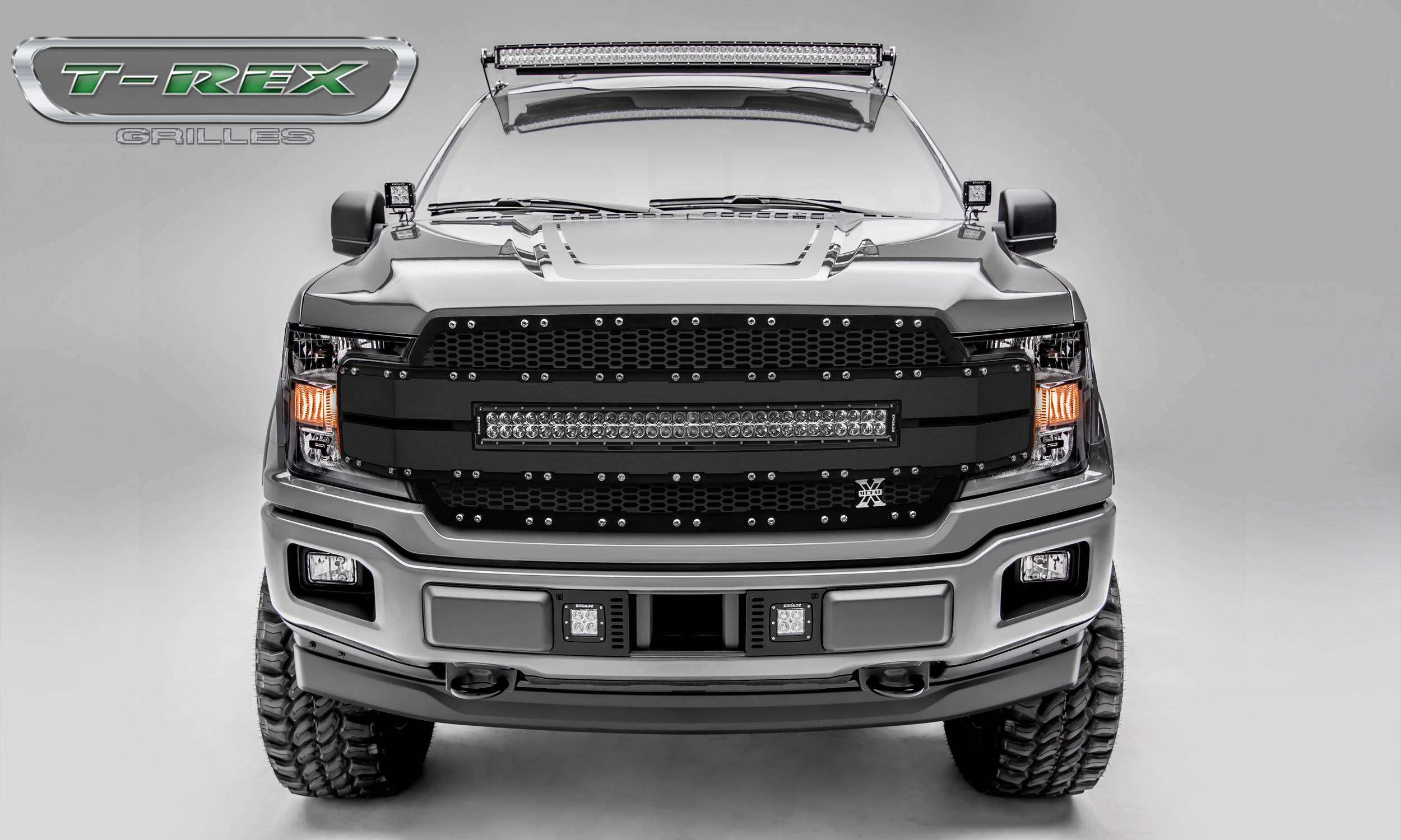 2018 2019 F 150 Torch Al Grille Black Mesh And Trim 1 Pc Replacement Chrome Studs Incl 1 30 Led Pn 6315781