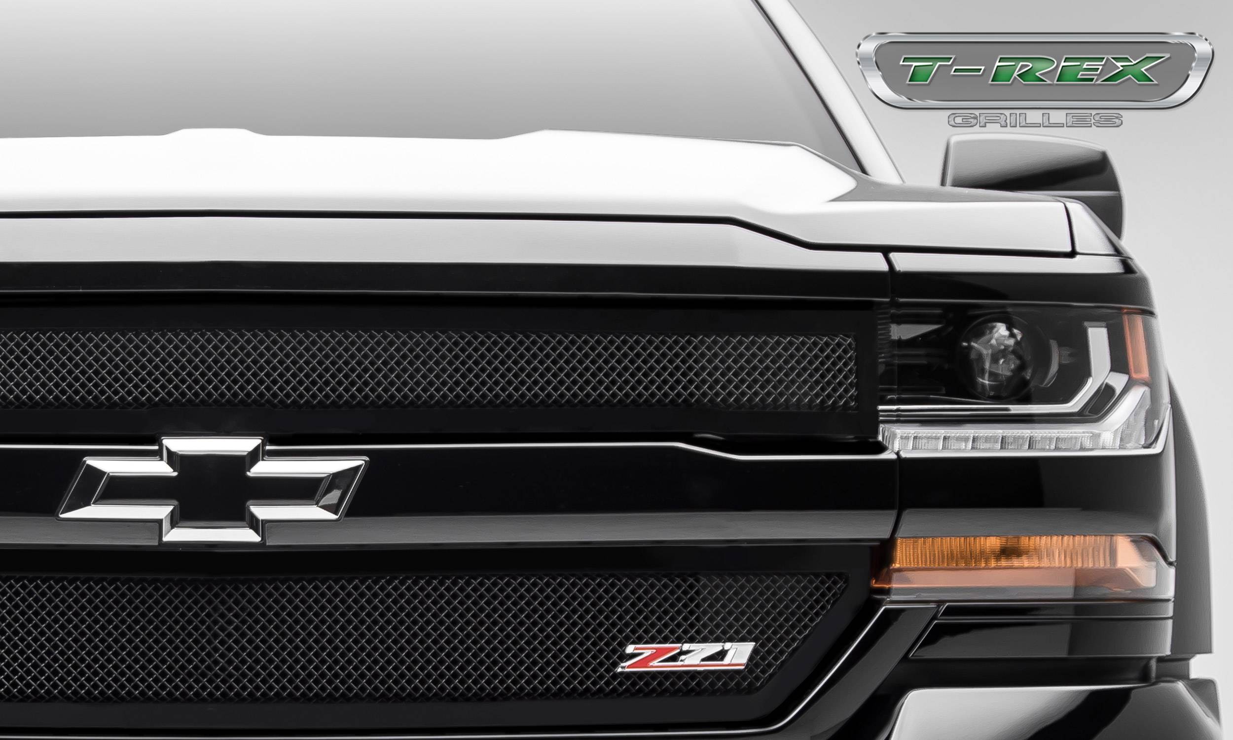 2016-2018 Chevrolet Silverado 1500 Z71 Upper Class Series, Powder Coated  Black, 2 Pc Main Grille Insert - Fits Z71 Only - Pt # 51124