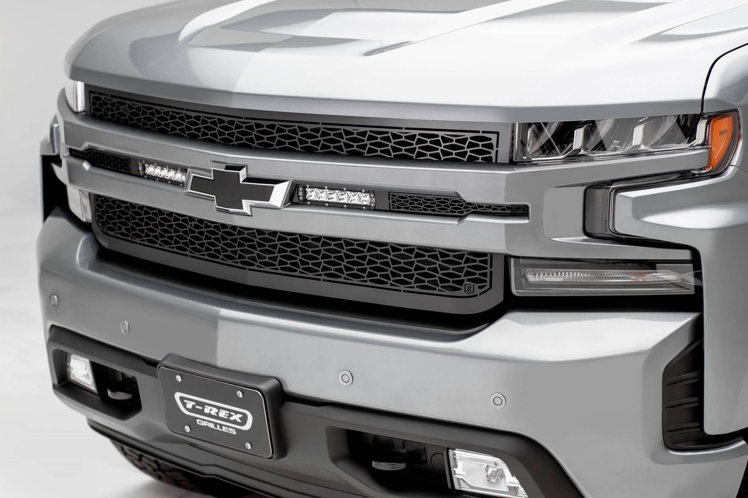2019-2021 Silverado 1500 ZROADZ Grille, Black, 1 Pc, Replacement with (2) 6" LEDs, Does Not Fit
