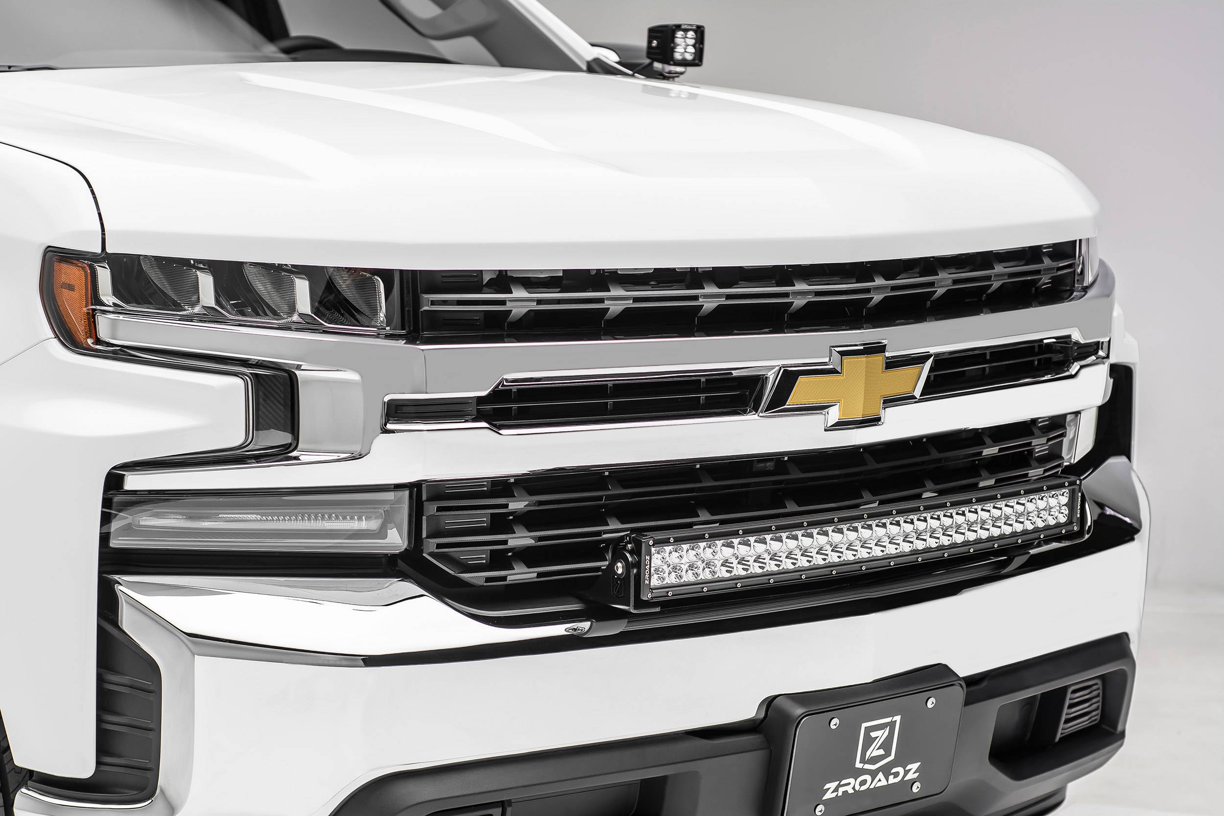 2019-2022 Chevrolet Silverado 1500 Front Bumper Top LED Bracket to mount 30  Inch Curved LED Light Bar - PN #Z322282