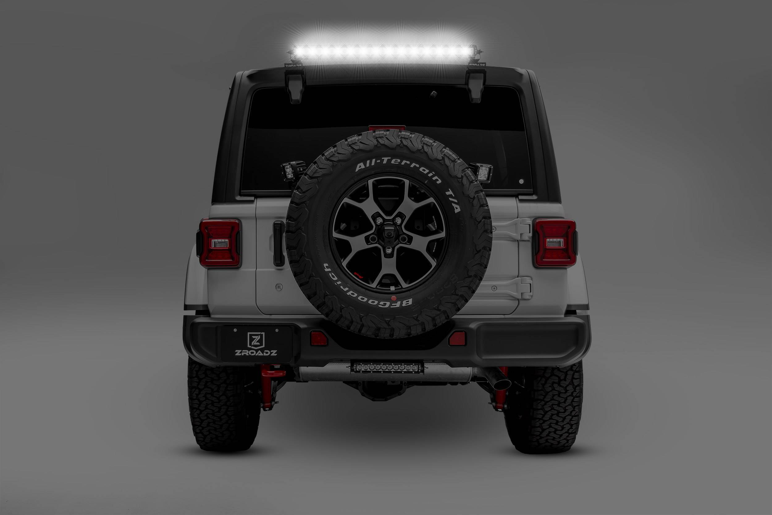 2019-2024 Jeep JL/JLU Rear Window LED Kit with (1) 30 Inch LED Straight  Single Row Slim Light Bar - PN #Z394931-KIT