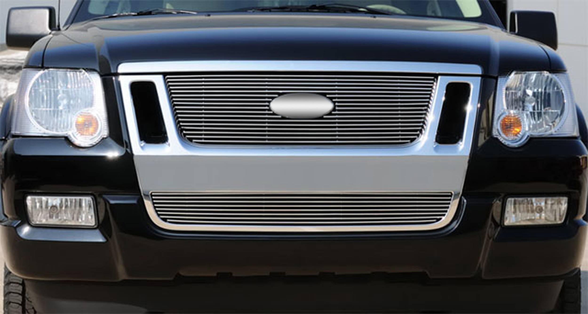 06 10 Explorer Sport Trac Eddie Bauer Billet Grille Polished 1 Pc Overlay Pn