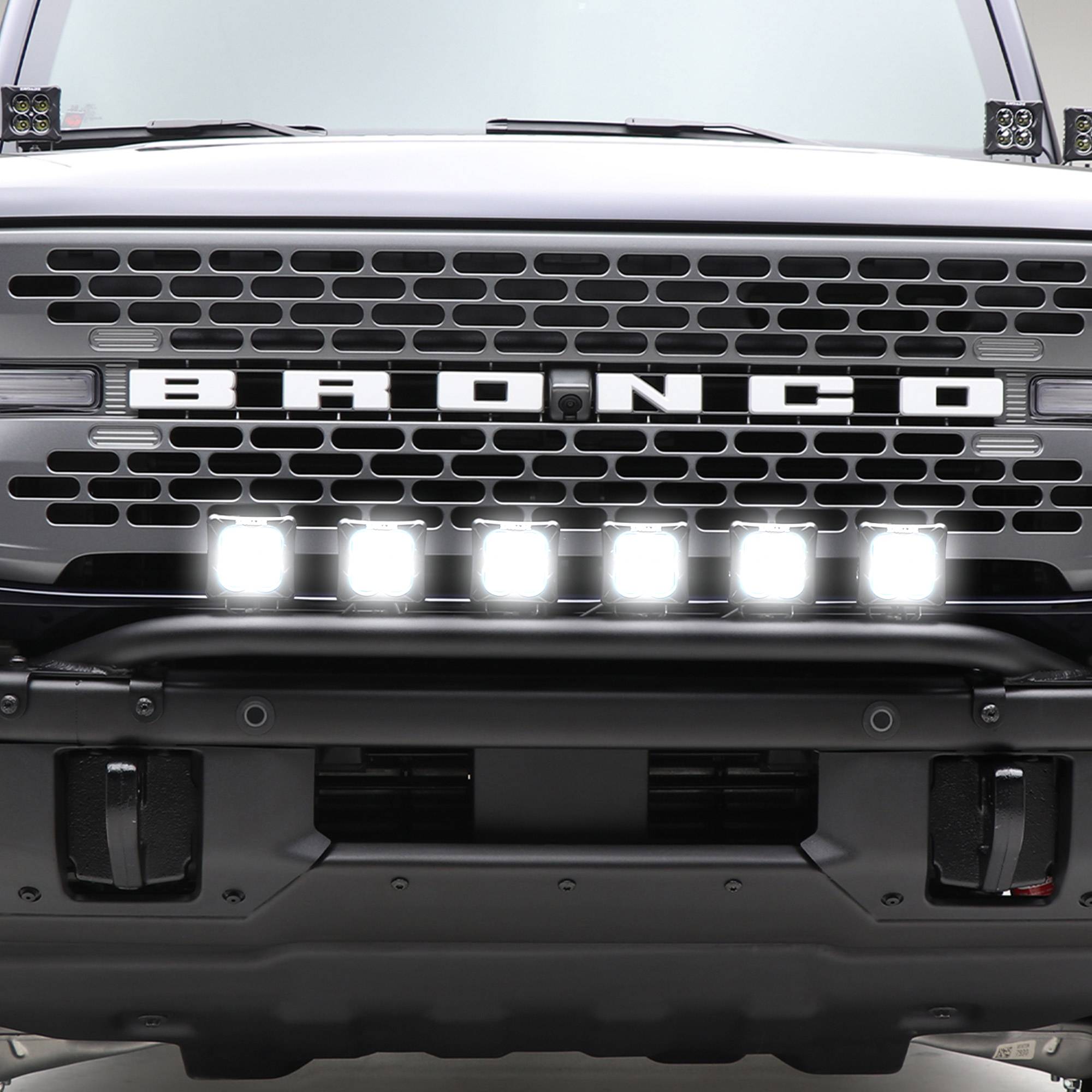 2021-2023 Ford Bronco Front Bumper Top LED Includes (6) 3 inch ZROADZ LED Light Pods - Part # Z325431-KIT