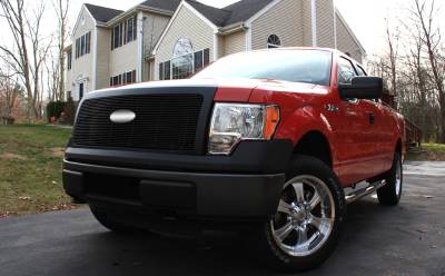 T-REX Grilles - 2009-2012 Ford F-150 Billet Grille - 1 Pc Req. cutting factory grille center - All Black - Pt # 20568B