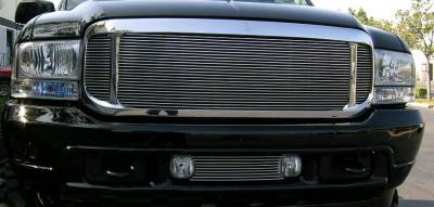 T-REX Grilles - 1999-2004 Ford Excursion, 99-04 Super Duty Billet Grille, Polished, 3 Pc look, Insert - Part # 20570