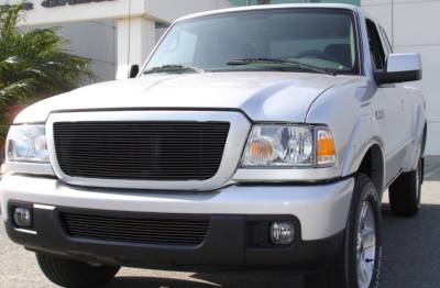 T-REX Grilles - 2006-2012 Ford Ranger XLT/FX4 Billet Grille, ALL Black, 1 Pc, Insert - Part # 20661B