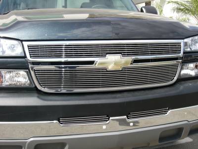 T-REX Grilles - 2005-2007 Chevrolet Silverado Billet Grille, Polished, 2 Pc, Overlay - Part # 21106