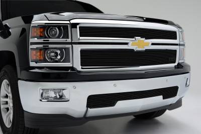 T-REX Grilles - 2014-2015 Silverado 1500 Billet Grille, Black, 2 Pc, Overlay - Part # 21117B