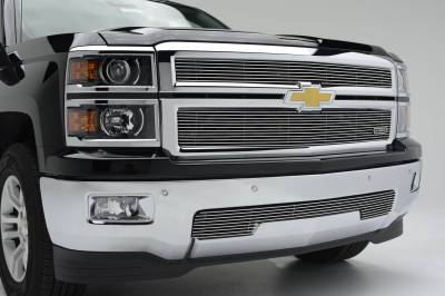 T-REX Grilles - 2014-2015 Silverado 1500 Z71 Billet Grille, Polished, 2 Pc, Overlay - Part # 21120 Overstock - On Sale