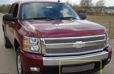 T-REX Grilles - 2007-2013 Silverado 1500, 07-10 HD Billet Bumper Grille, Polished, 1 Pc, Bolt-On - Part # 25110