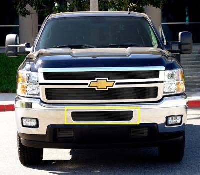 T-REX Grilles - 2011-2014 Silverado HD Billet Bumper Grille, Black, 1 Pc, Bolt-On - Part # 25114B