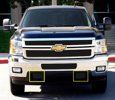 T-REX Grilles - 2011-2014 Silverado HD Billet Bumper Grille, Black, 2 Pc, Bolt-On - Part # 25115B