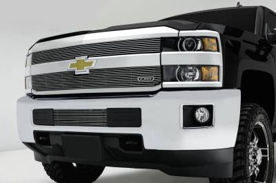 T-REX Grilles - 2015-2019 Silverado 2500, 15-17 3500 Billet Bumper Grille, Polished, 1 Pc, Overlay - Part # 25122