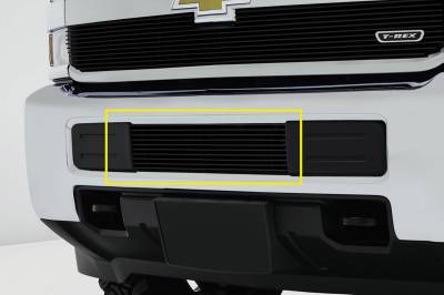 T-REX Grilles - 2015-2019 Silverado 2500, 15-17 3500 Billet Bumper Grille, Black, 1 Pc, Overlay - Part # 25122B