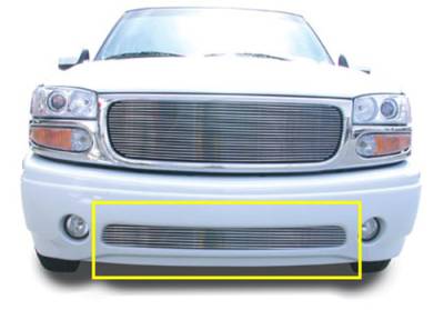 T-REX Grilles - 2001-2006 GMC Billet Bumper Grille, Polished, 1 Pc, Bolt-On - Part # 25179