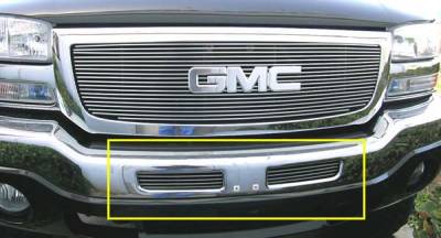 T-REX Grilles - 2003-2007 Sierra, 07 Classic Billet Bumper Grille, Polished, 1 Pc, Bolt-On, Top Bumper Openings - Part # 25201