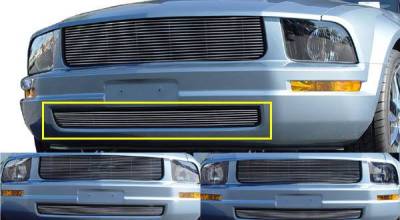 T-REX Grilles - 2005-2009 Mustang LX Billet Bumper Grille, Polished, 1 Pc, Overlay - Part # 25515