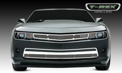 T-REX Grilles - 2014-2015 Camaro Upper Class Series Mesh Grille Flushed with Headlight, Polished, 1 Pc, Overlay - Part # 54032 - Overstock - On sale