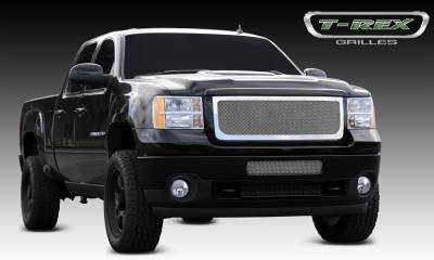 T-REX Grilles - 2011-2014 Sierra HD Upper Class Series Mesh Grille, Polished, 1 Pc, Insert - Part # 54209