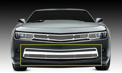 T-REX Grilles - 2014-2015 Camaro Upper Class Series Mesh Bumper Grille, Polished, 1 Pc, Overlay, V6 - PN #55031