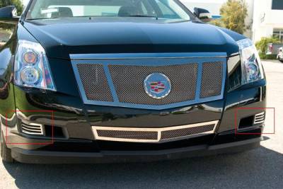T-REX Grilles - 2008-2013 Cadillac Upper Class Series Mesh Bumper Grille, Polished, 2 Pc, Overlay - Part # 55198