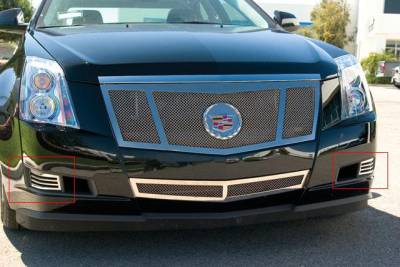 T-REX Grilles - 2008-2013 Cadillac Upper Class Series Mesh Bumper Grille, Polished, 2 Pc, Overlay - Part # 55198 - Overstock - On sale