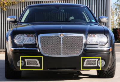 T-REX Grilles - 2005-2010 Chrysler 300C, SRT Upper Class Series Mesh Bumper Grille, Polished, 2 Pc, Overlay - Part # 55471