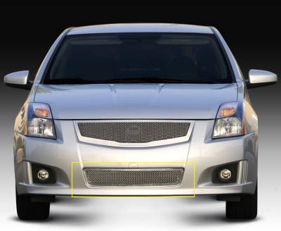 T-REX Grilles - 2008-2012 Nissan Sentra 2.0 SR, SE-R Upper Class Polished Stainless Mesh Bumper - Pt # 55764