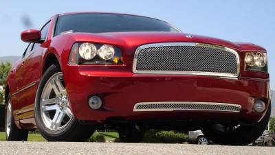 T-REX Grilles - 2006-2010 Dodge Charger HYBRID Series Grille - w/Wire Mesh - Pol. - Pt # 70474