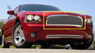 T-REX Grilles - 2006-2010 Dodge Charger HYBRID Series Grille - CHROME EDITION - w/Wire Mesh - Pt # 80474