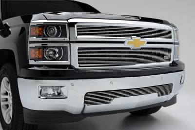 T-REX Grilles - 2014-2015 Silverado 1500 Billet Grille, Polished, 2 Pc, Overlay - Part # 21117