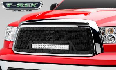 T-REX Grilles - 2010-2013 Tundra Stealth Torch Grille, Black, 1 Pc, Insert, Black Studs with (1) 20" LED - Part # 6319631-BR