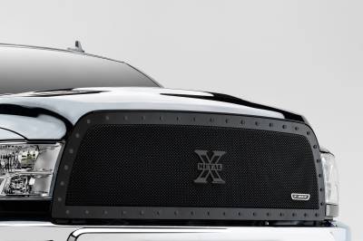 T-REX Grilles - 2013-2018 Ram 2500, 3500 Stealth X-Metal Grille, Black, 1 Pc, Replacement, Black Studs - Part # 6714521-BR