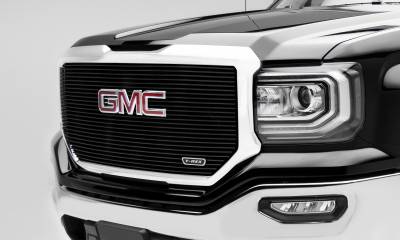 T-REX Grilles - 2016-2018 Sierra 1500 Laser Billet Grille, Black, 1 Pc, Insert, with Logo Plate - Part # 6202131