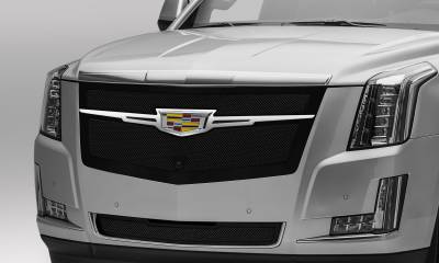 T-REX Grilles - 2015i-2020 Escalade Upper Class Series Mesh Grille, Black with Chrome Plated Center Trim Piece, 1 Pc, Replacement, Fits Vehicles with Camera - Part # 51191
