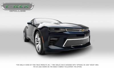 T-REX Grilles - 2016-2018 Camaro Upper Class Series Mesh Grille, Polished, 2 Pc, Overlay, V8 - Part # 54035